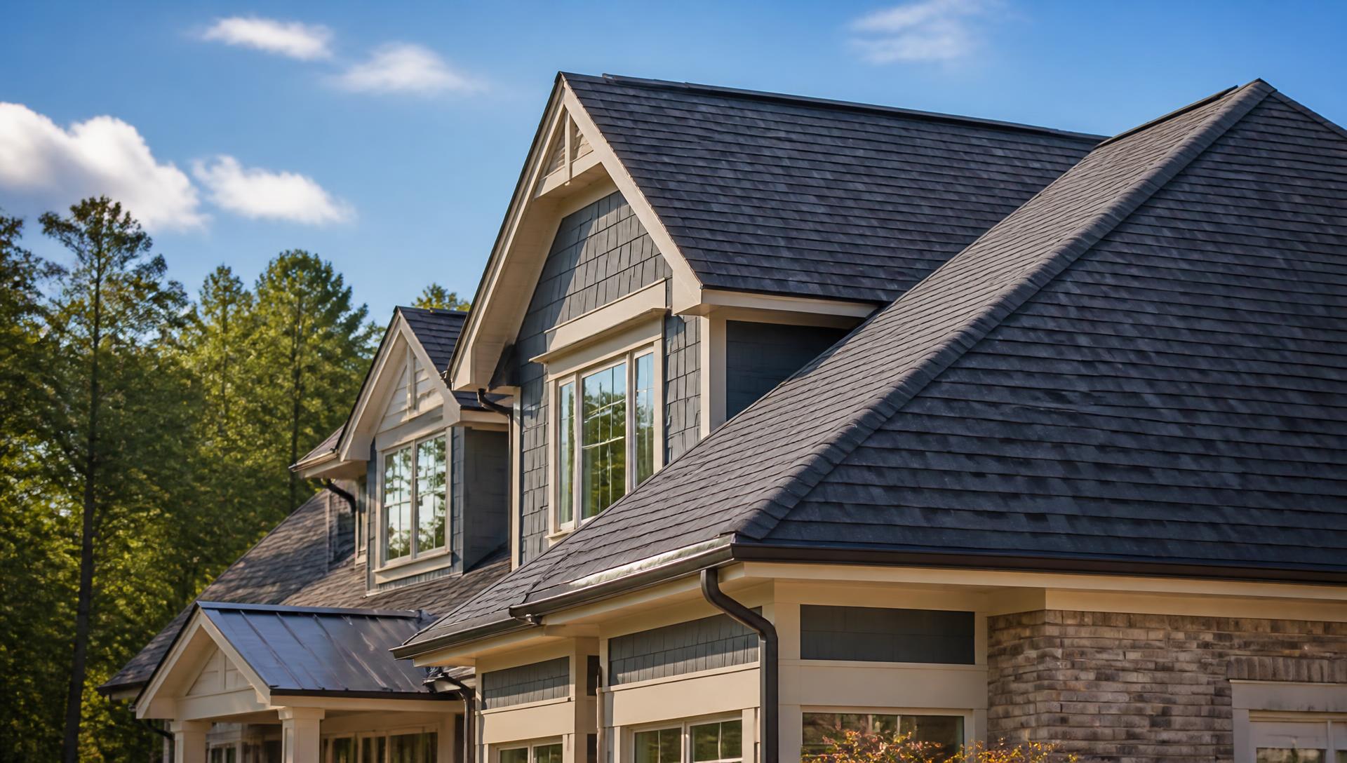 Newly installed architectural shingle roof on a home in Cumming, Georgia